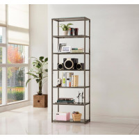 Coaster Furniture 801017 Carmelo 6-shelf Bookcase Black Nickel